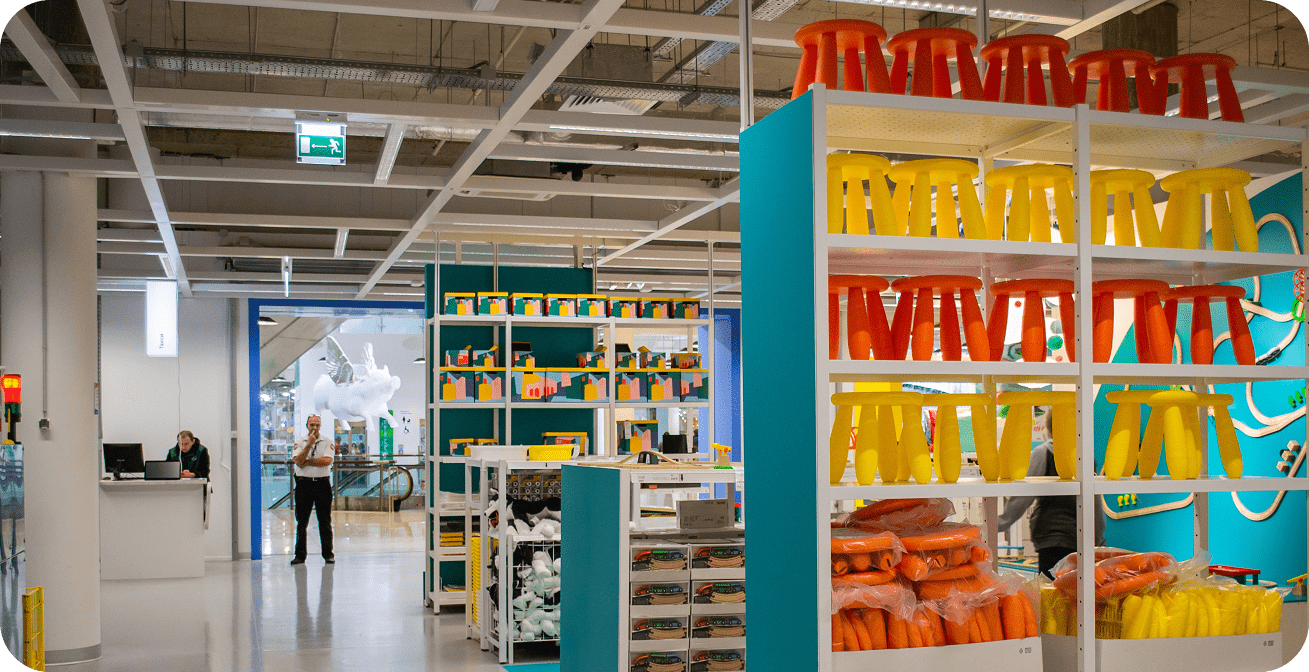 humm entrance to ikea from inside the store landscape min