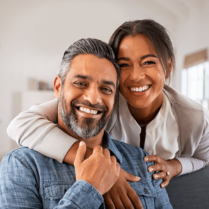 Healthy couple with toothy smile