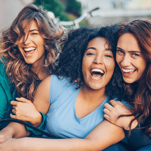 Group of friends smiling