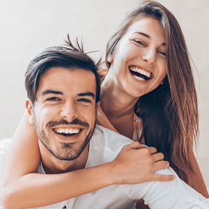 Cheerful smiling couple