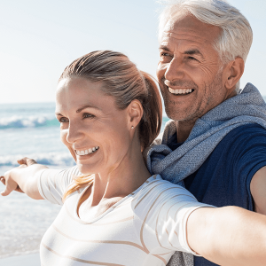 Smiling couple at beach