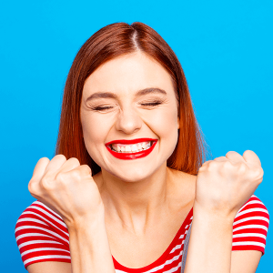 Girl with dental hygiene and healthy teeth